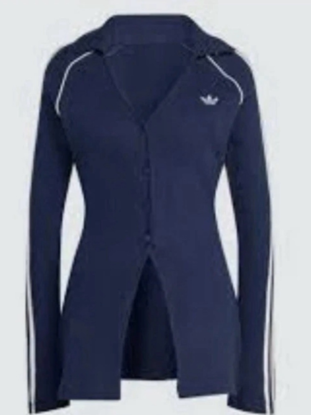 adidas Originals Women’s Button-Down Waffle Top 2XL Night Indigo NWT